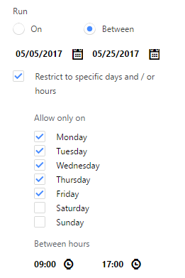 CA date timer between restrict checked
