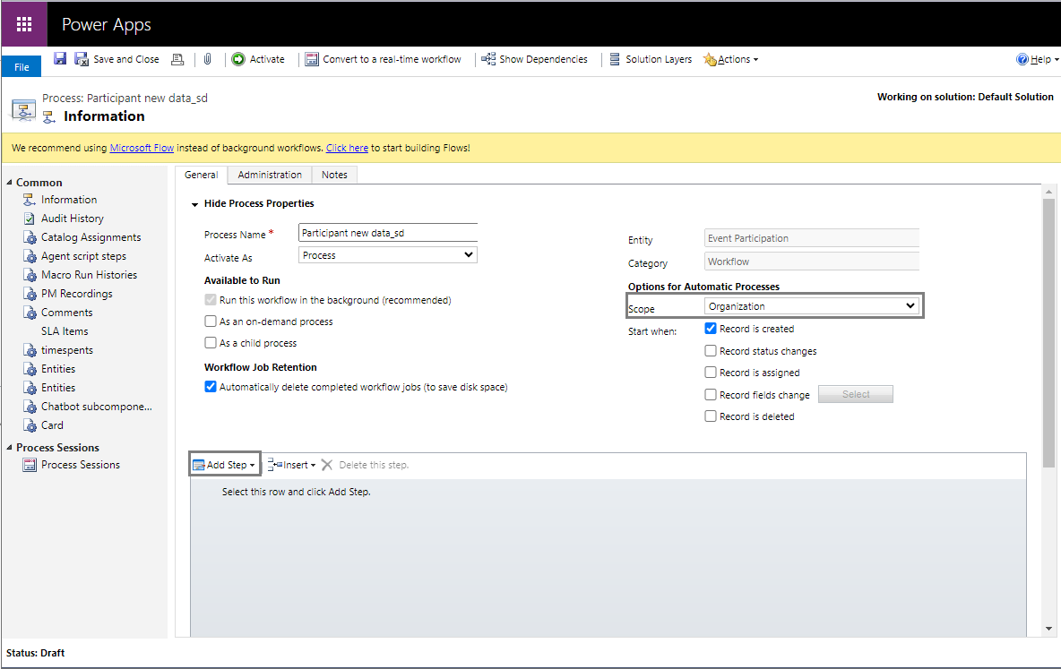 Set workflow with organization and add step.png