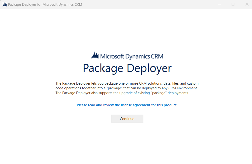 CDSE Package Deployer First Page.png