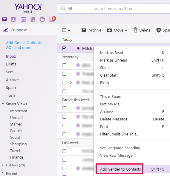 how do i block emails in yahoo