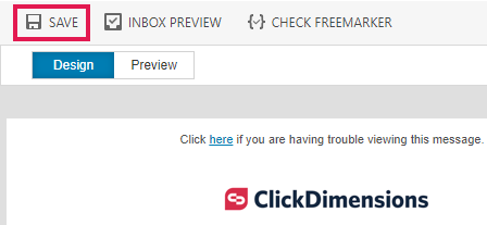 Save Button. Email Quick Start Guide: Send Your First Bulk Email – ClickDimensions Support
