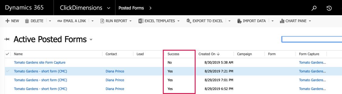 Testing Form Captures – Click Support