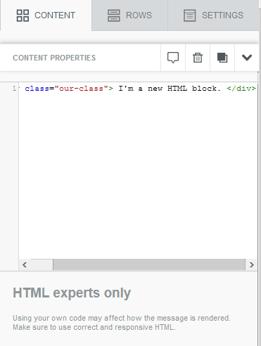 HTML Block – Click Support