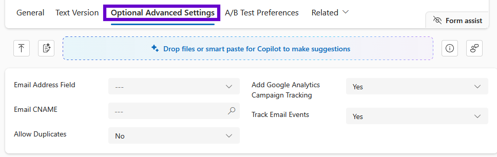 Create an Email Send – Click Support